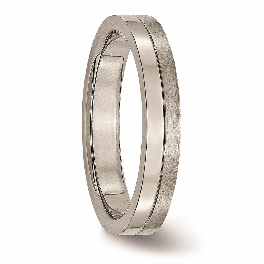 Titanium 4mm Brushed & Polished Band | TB306