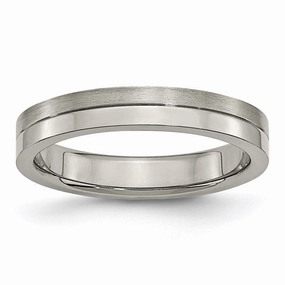 Titanium 4mm Brushed & Polished Band | TB306