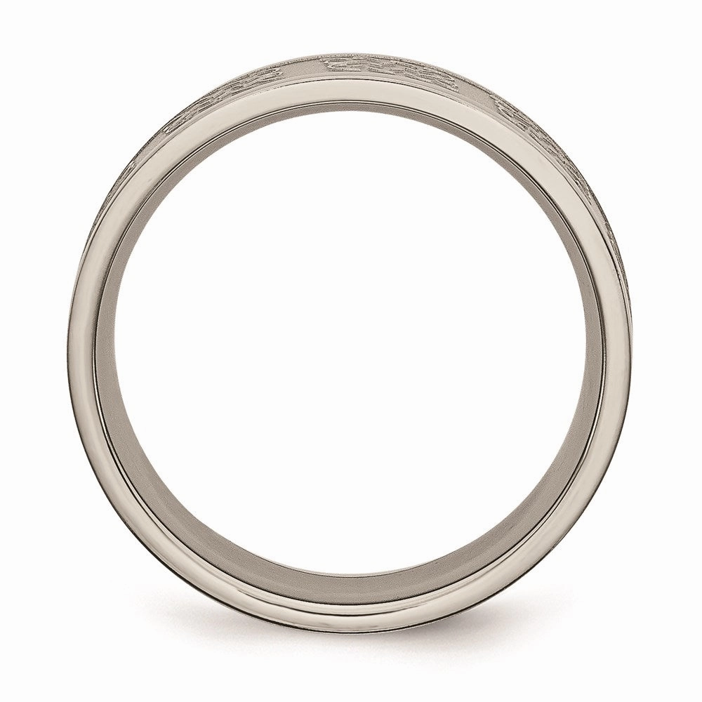 Titanium 7mm Satin and Polished Fancy Design Band | TB257