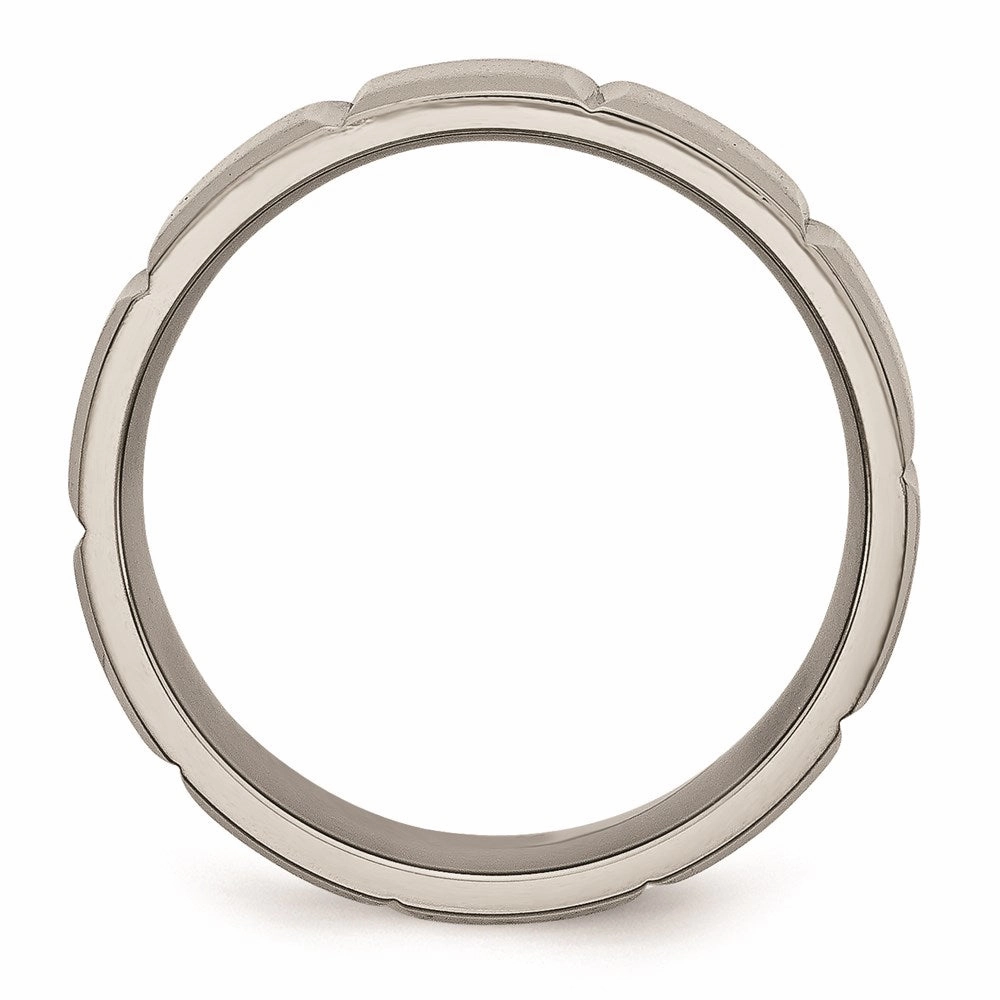 Titanium 8mm Grooved Satin & Polished Band | TB324