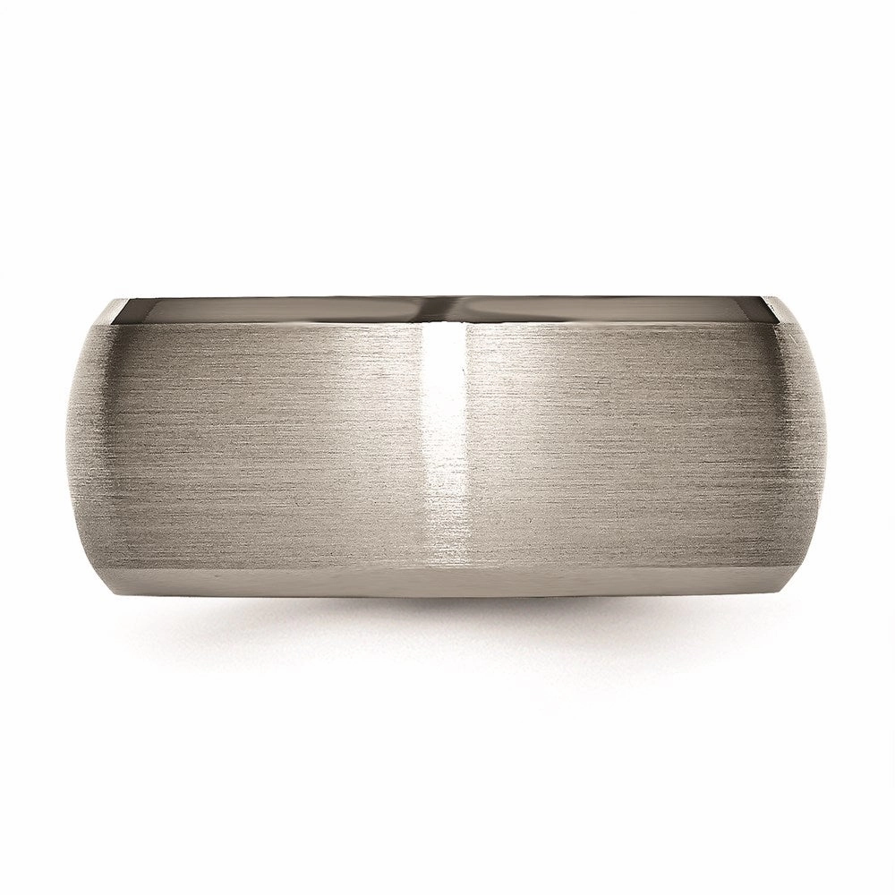 Titanium Beveled Edge 10mm Satin and Polished Band | TB113