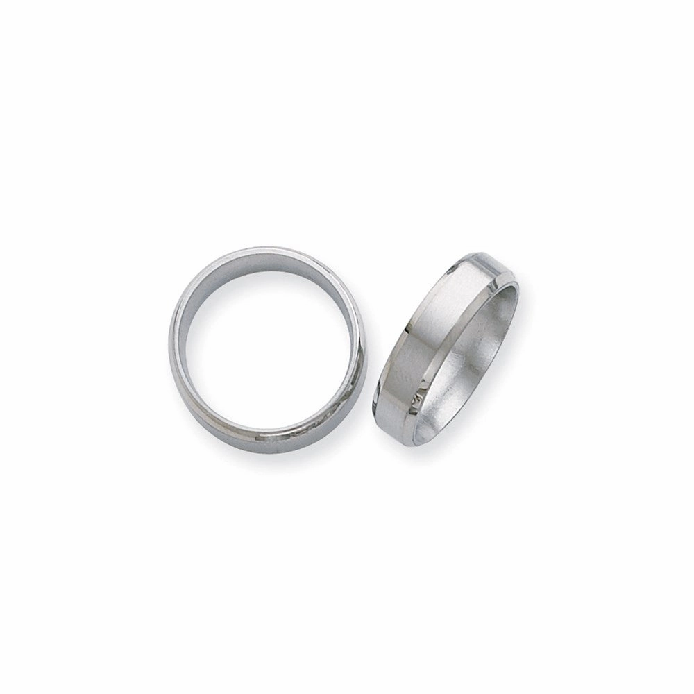 Titanium Beveled Edge 6mm Brushed and Polished Band | TB9