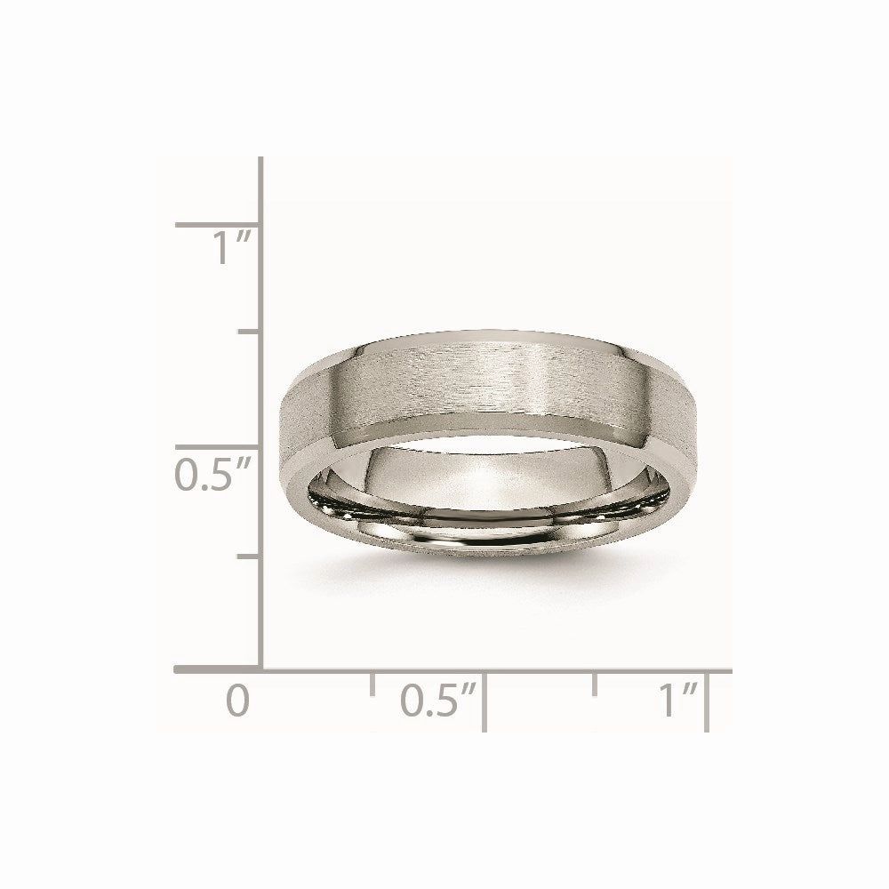 Titanium Beveled Edge 6mm Brushed and Polished Band | TB9