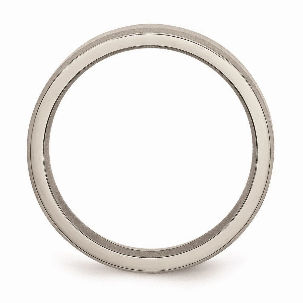 Titanium Beveled Edge 6mm Polished Band | TB156
