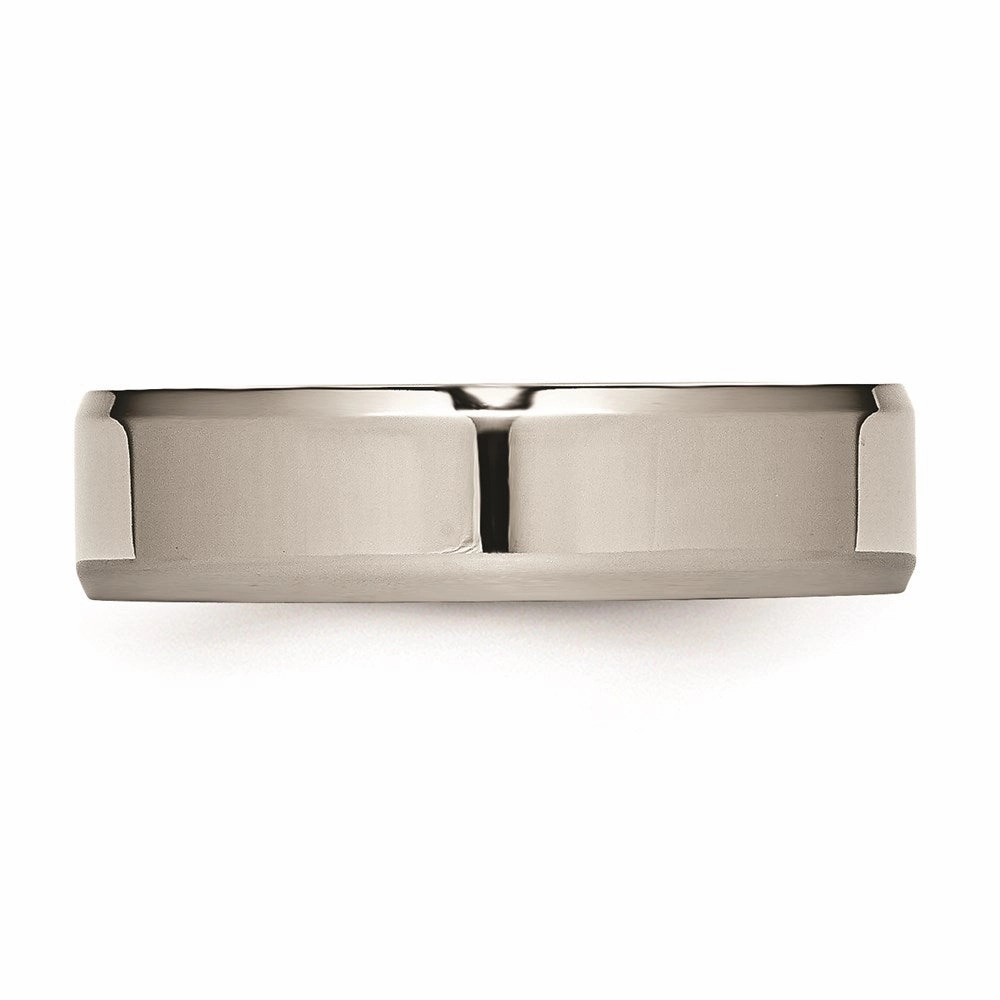 Titanium Beveled Edge 6mm Polished Band | TB156