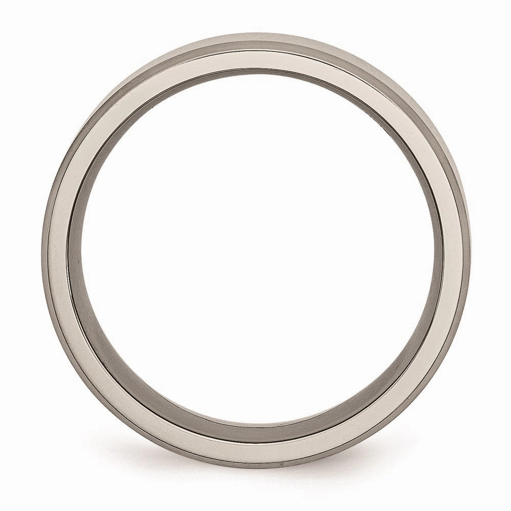 Titanium Beveled Edge 8mm Brushed and Polished Band | TB112