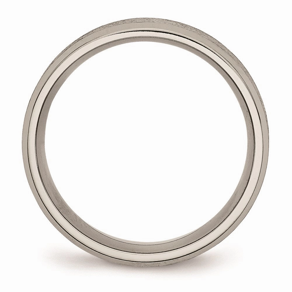 Titanium Beveled Edge 8mm Satin and Brushed Band | TB13