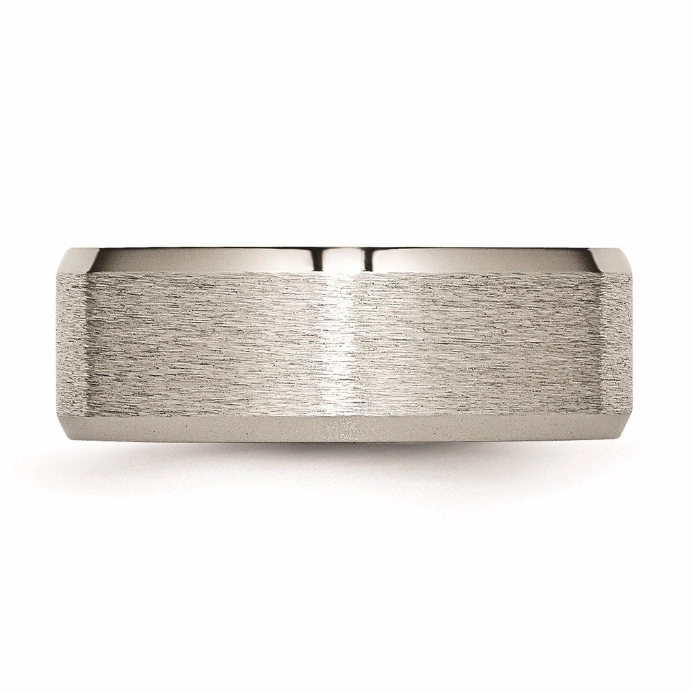Titanium Beveled Edge 8mm Satin and Brushed Band | TB13
