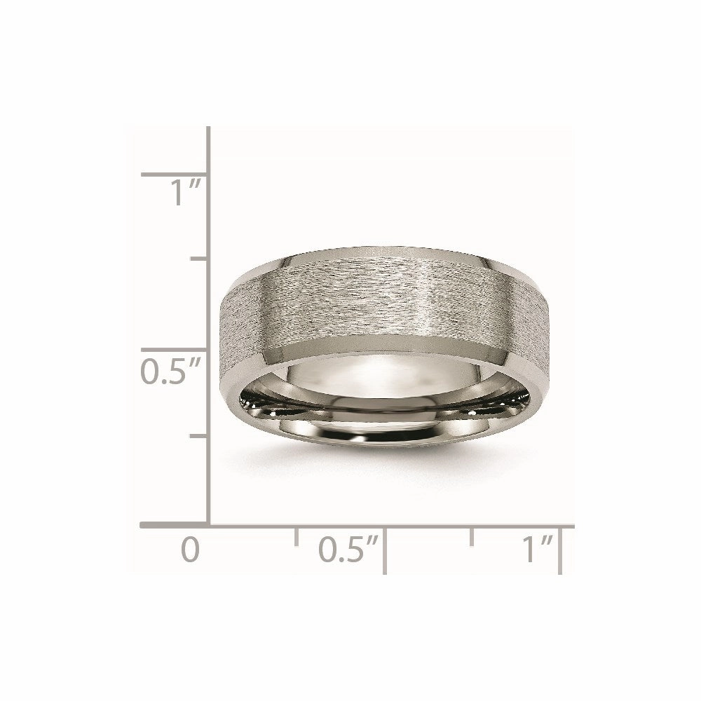 Titanium Beveled Edge 8mm Satin and Brushed Band | TB13
