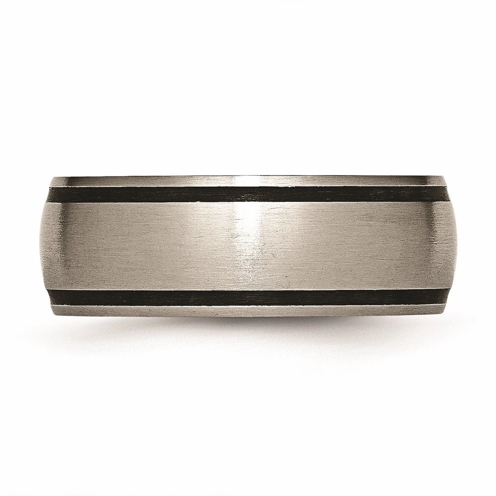 Titanium Black Rubber 8mm Brushed Band | TB184