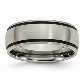 Titanium Black Rubber 8mm Brushed Band | TB184