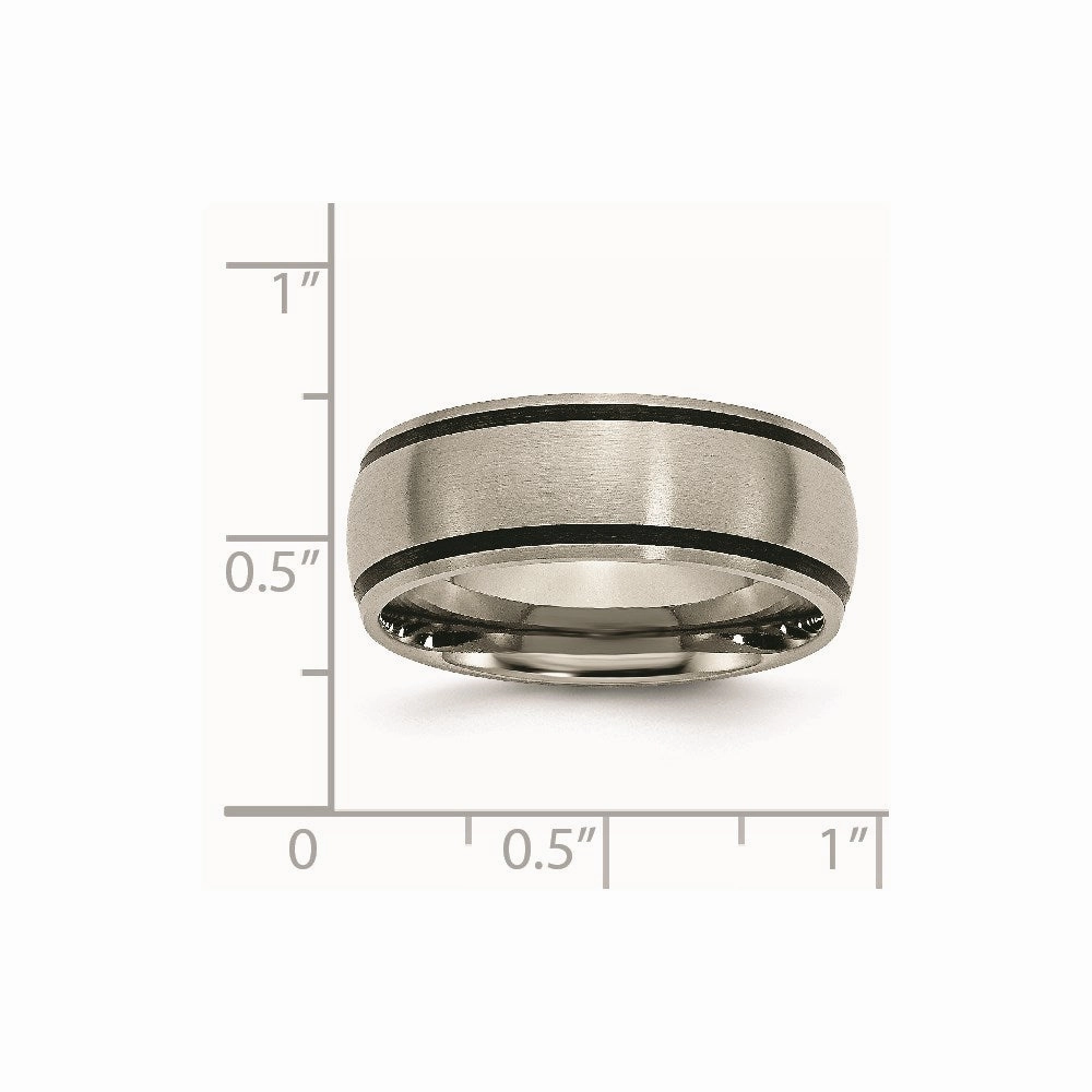 Titanium Black Rubber 8mm Brushed Band | TB184