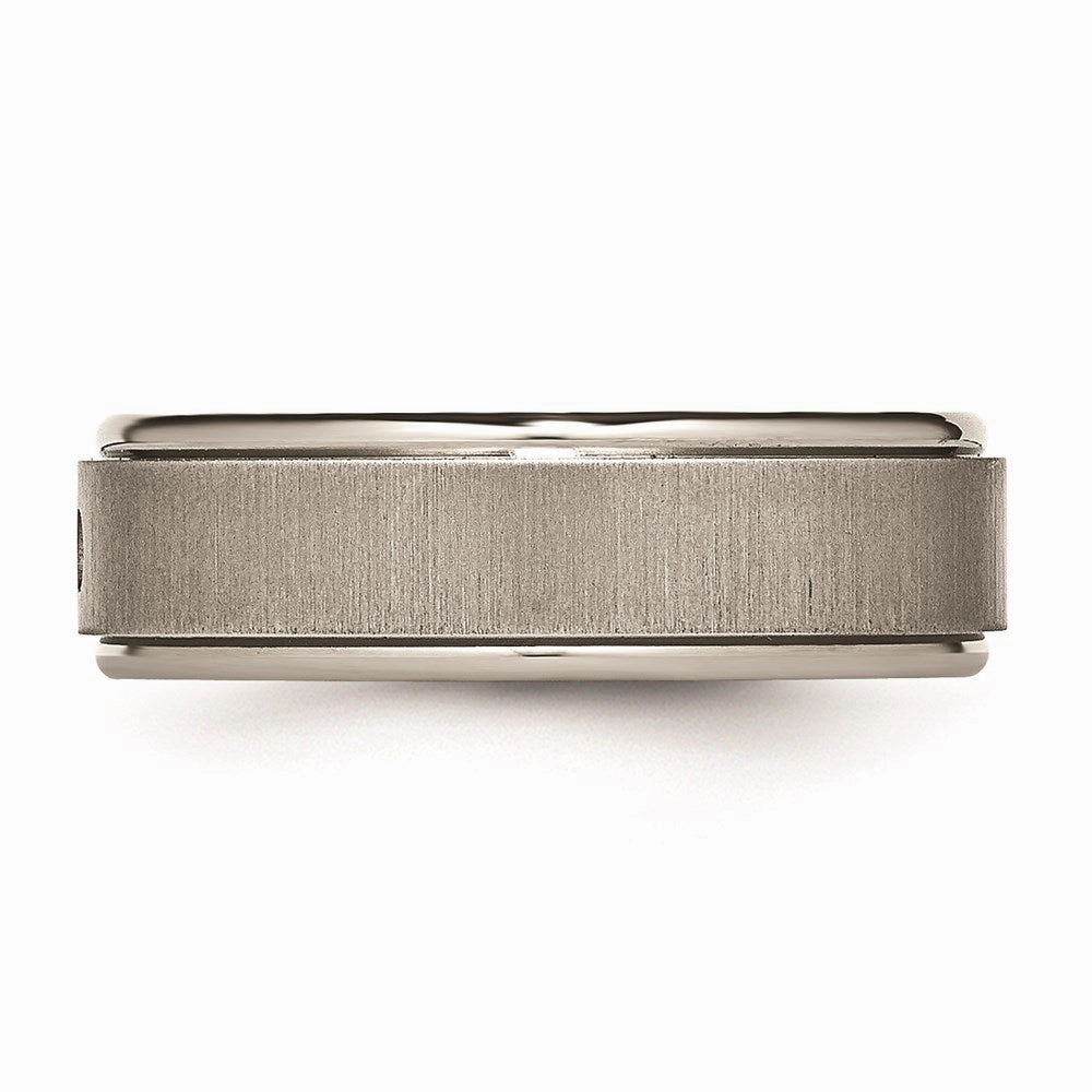 Titanium Brushed/Polished 0.05ct. Diamond Rounded Edge Band | TB432A