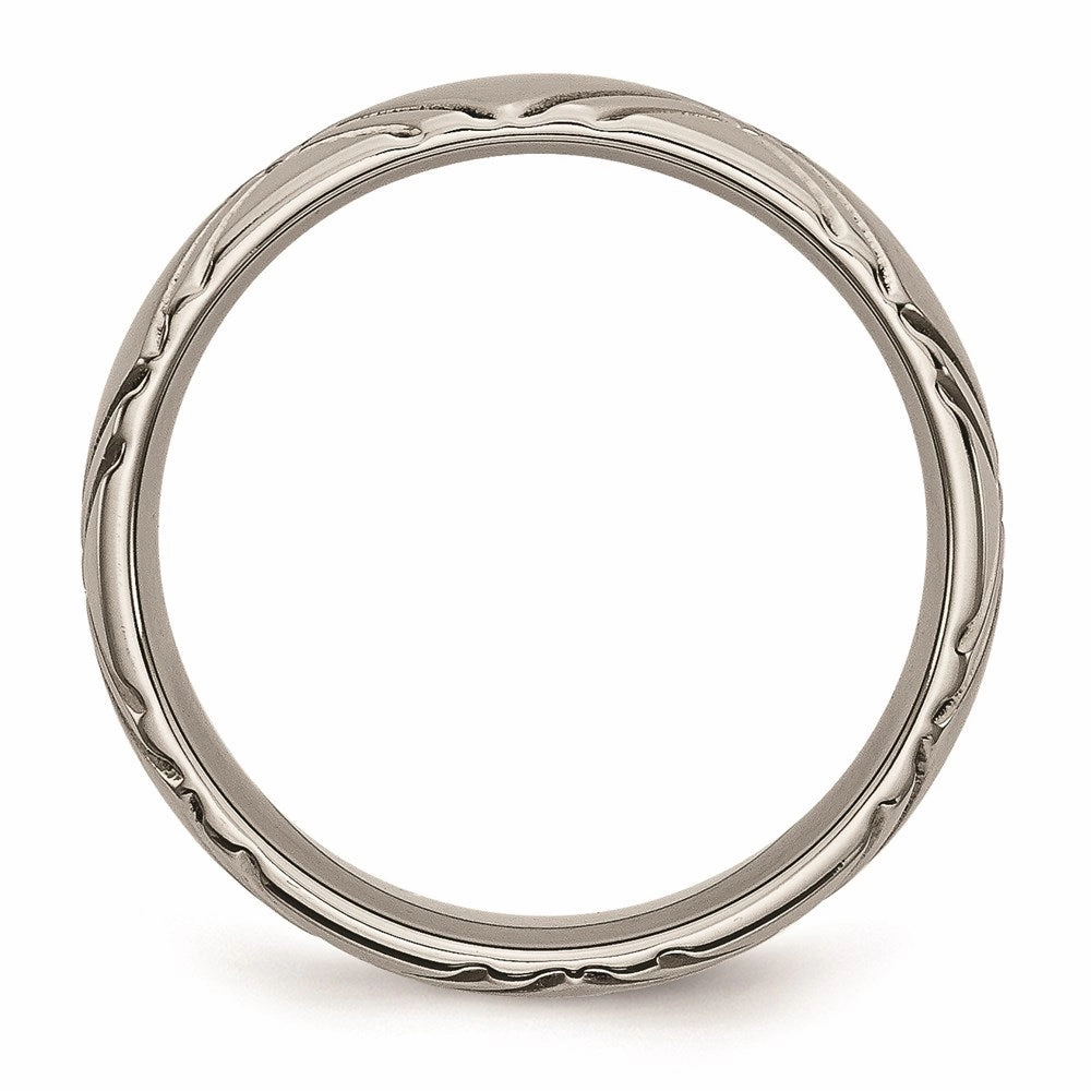 Titanium Criss-cross Design 6mm Brushed and Polished Band | TB192
