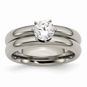 Titanium CZ Ring | TB373
