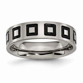 Titanium Enameled Flat 6mm Polished Band | TB154
