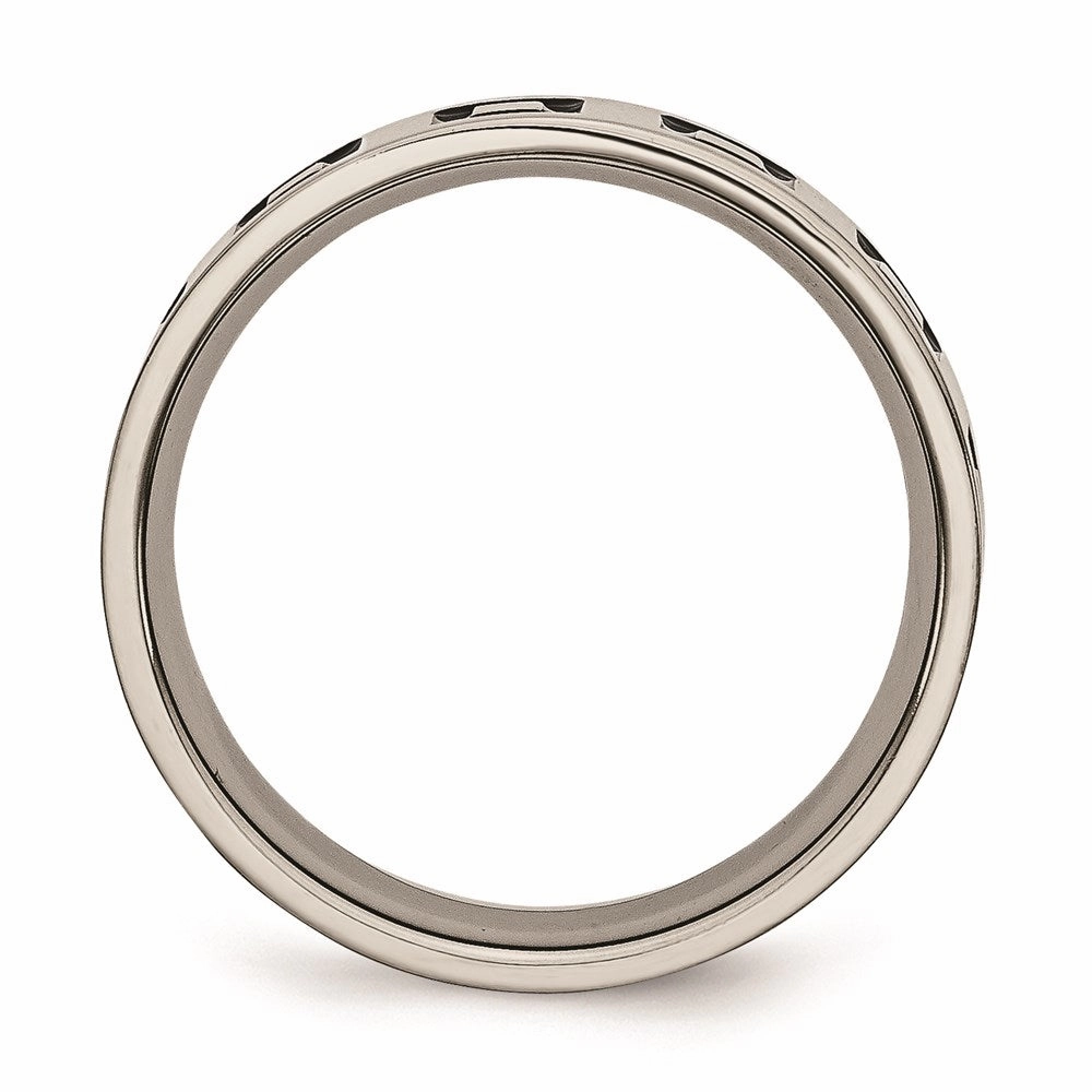 Titanium Enameled Flat 6mm Polished Band | TB154