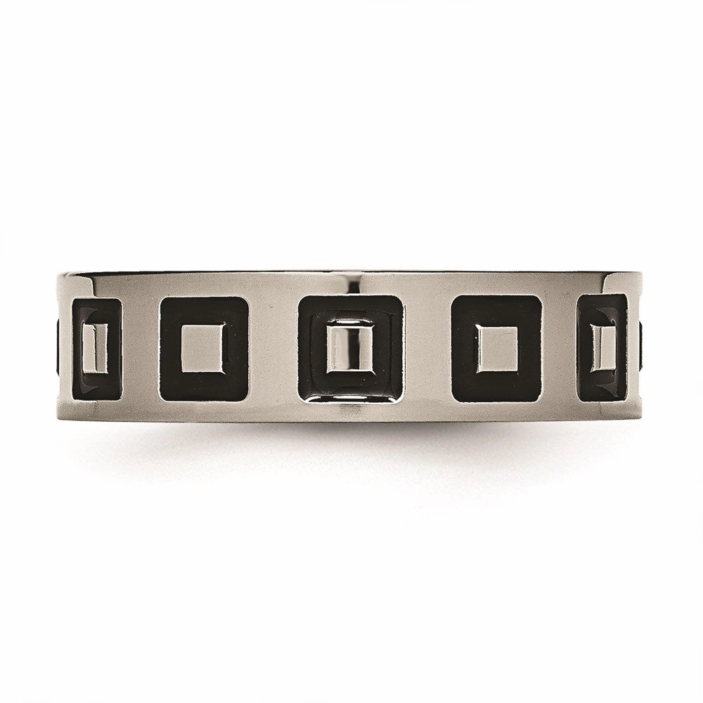 Titanium Enameled Flat 6mm Polished Band | TB154