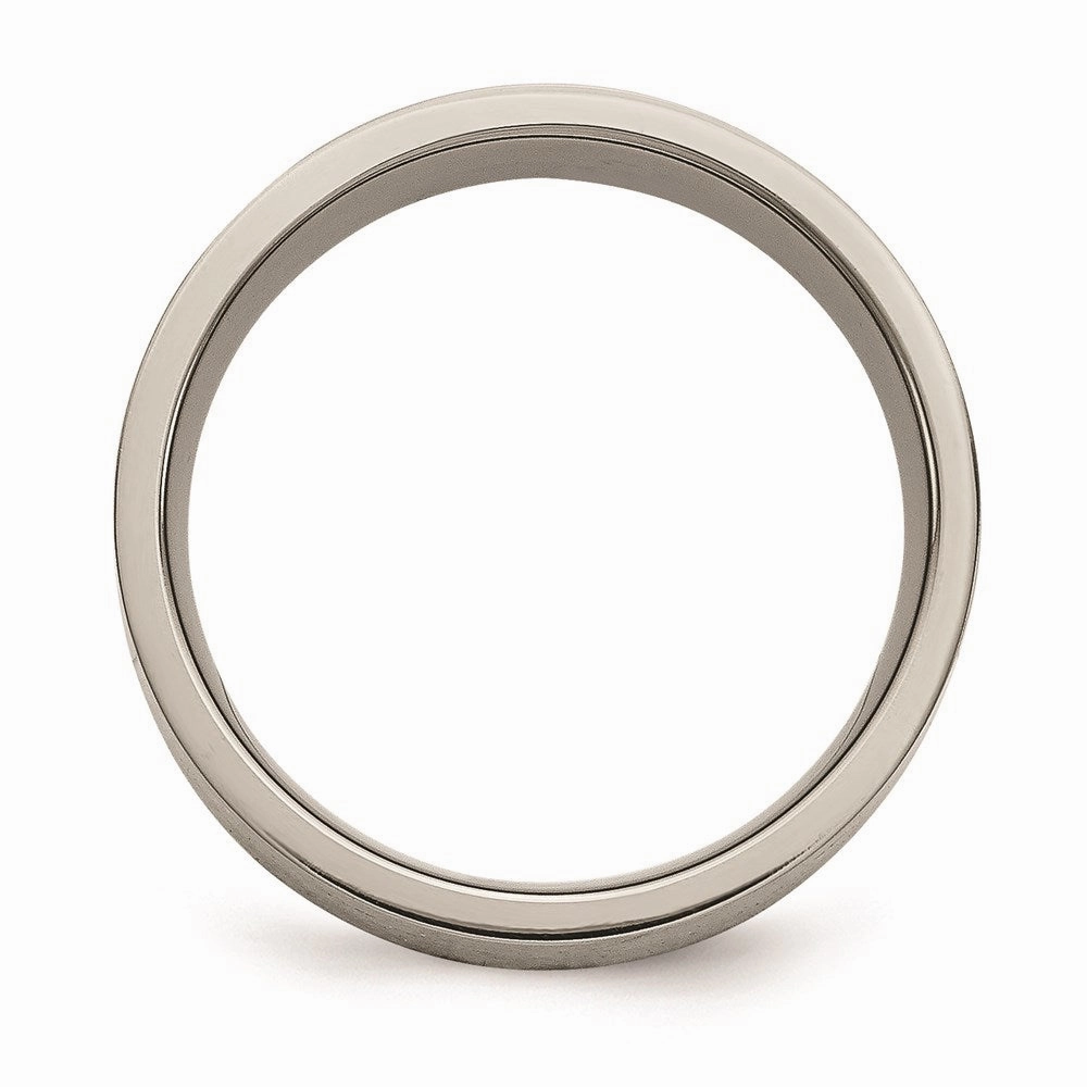 Titanium Flat 8mm Sterling Silver Inlay Brushed Band | TB368