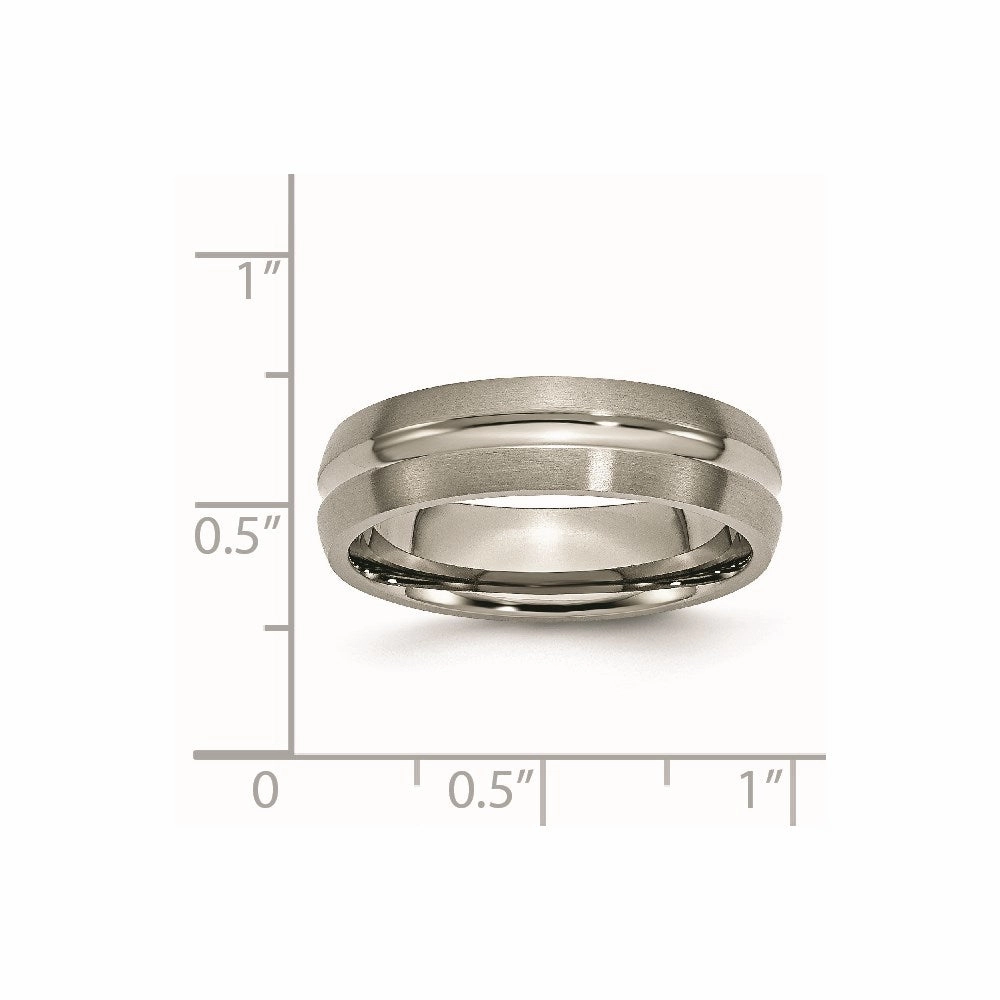 Titanium Grooved 6mm Brushed and Polished Band | TB50