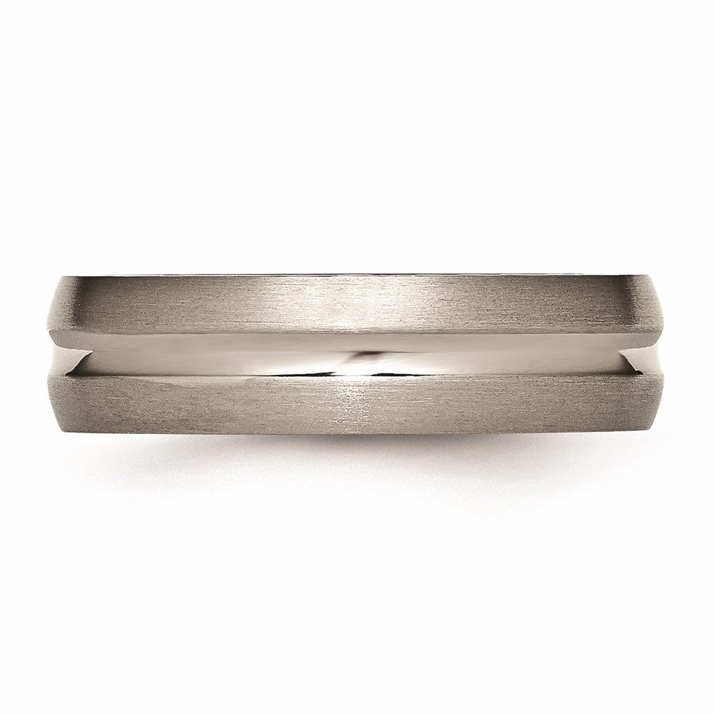 Titanium Grooved 6mm Brushed and Polished Band | TB50
