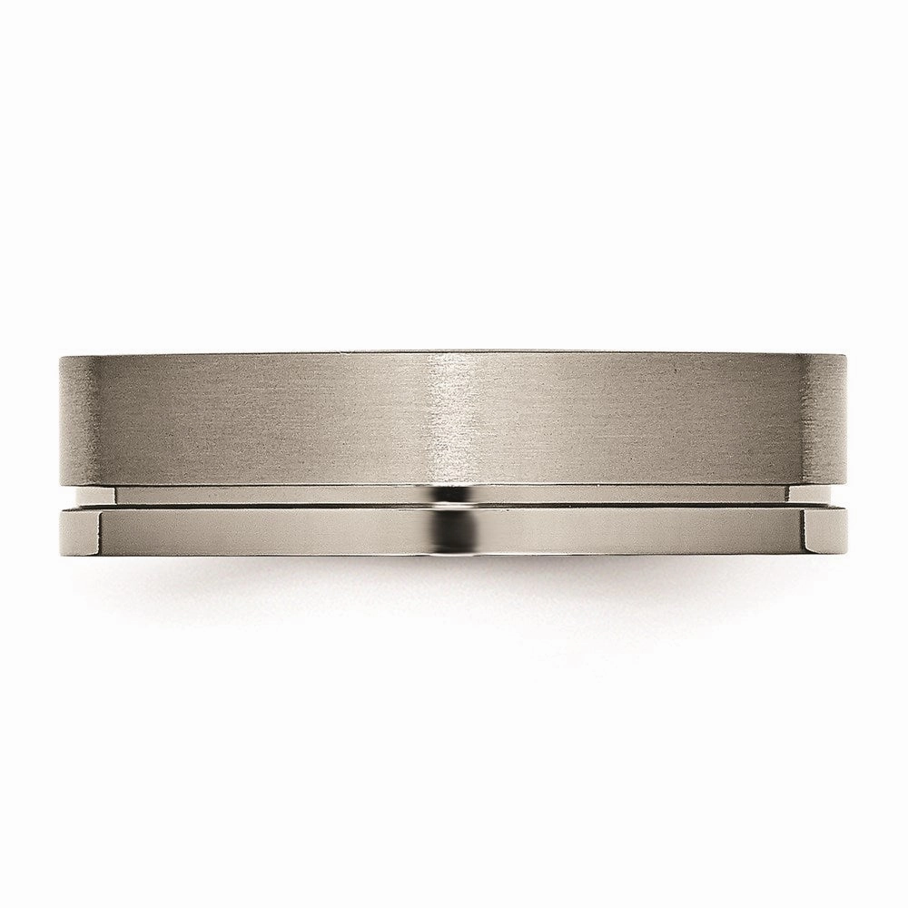 Titanium Grooved 6mm Brushed and Polished Band | TB60