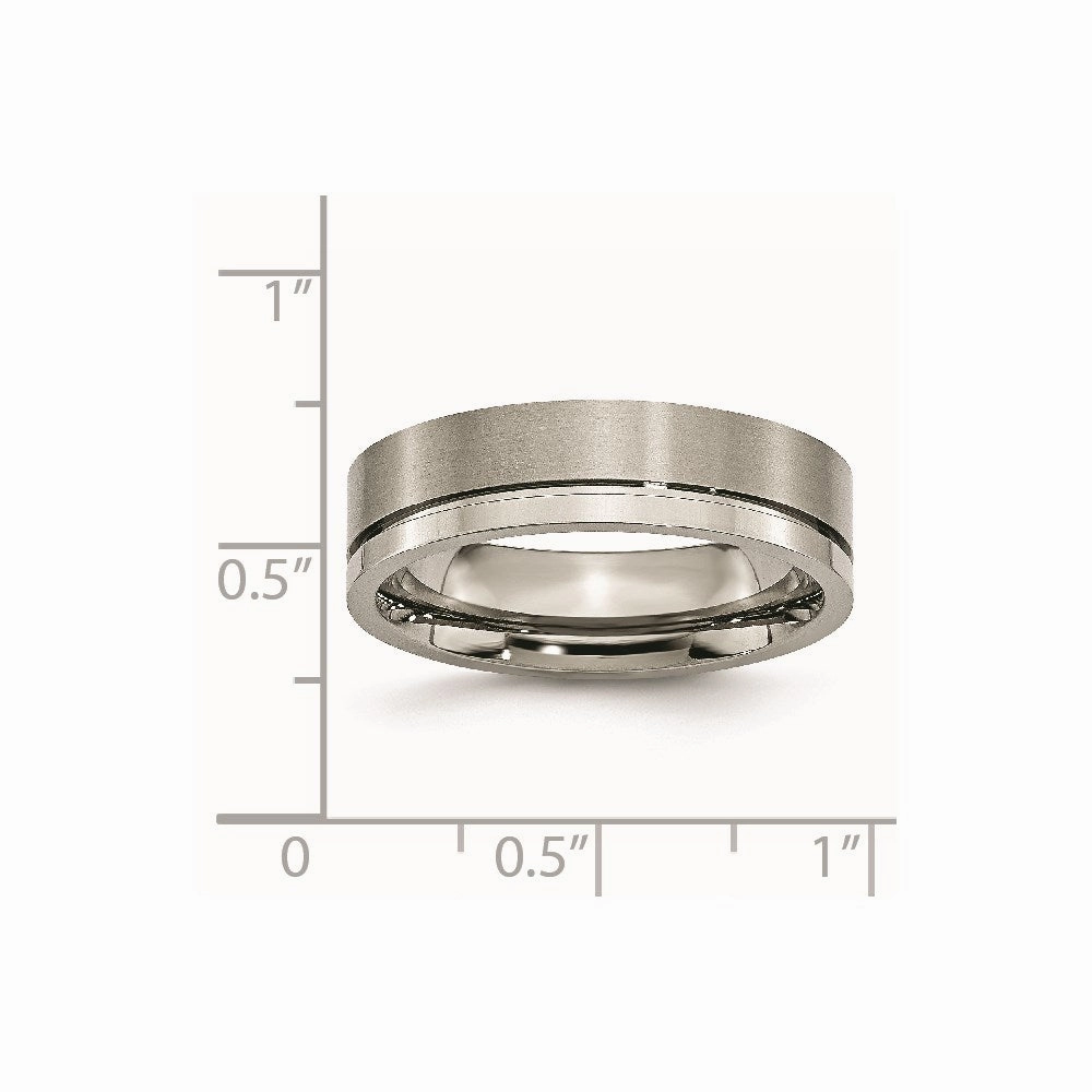 Titanium Grooved 6mm Brushed and Polished Band | TB60