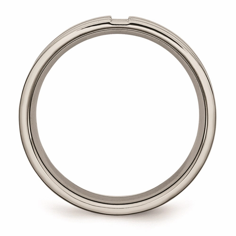 Titanium Grooved 6mm Polished Band | TB165