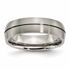 Titanium Grooved 6mm Satin Band | TB164