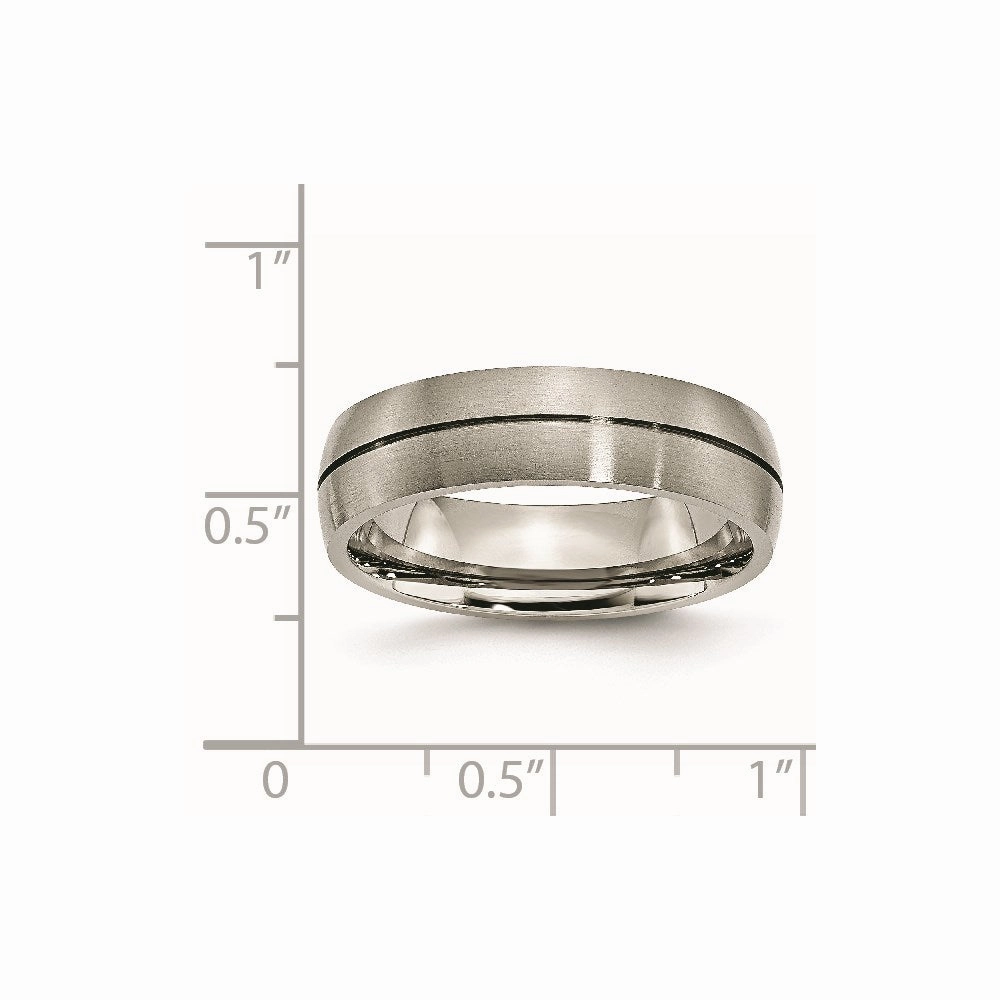 Titanium Grooved 6mm Satin Band | TB164