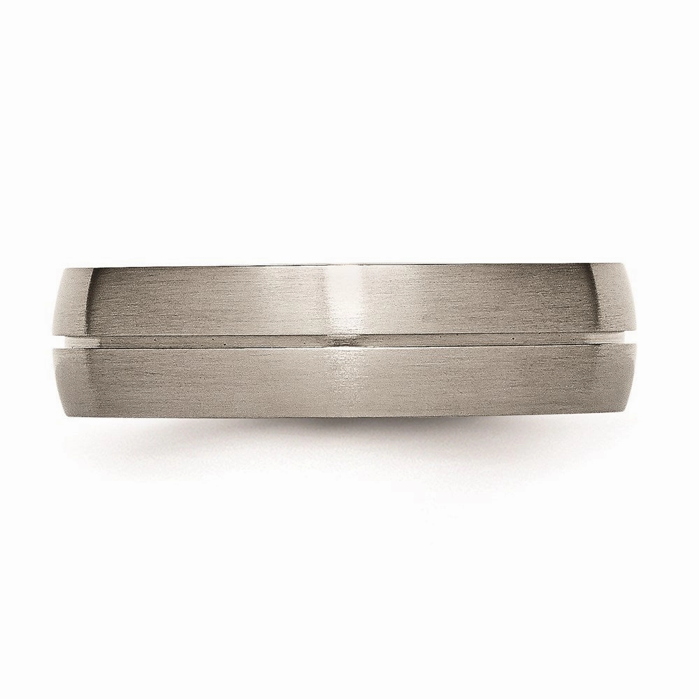 Titanium Grooved 6mm Satin Band | TB164