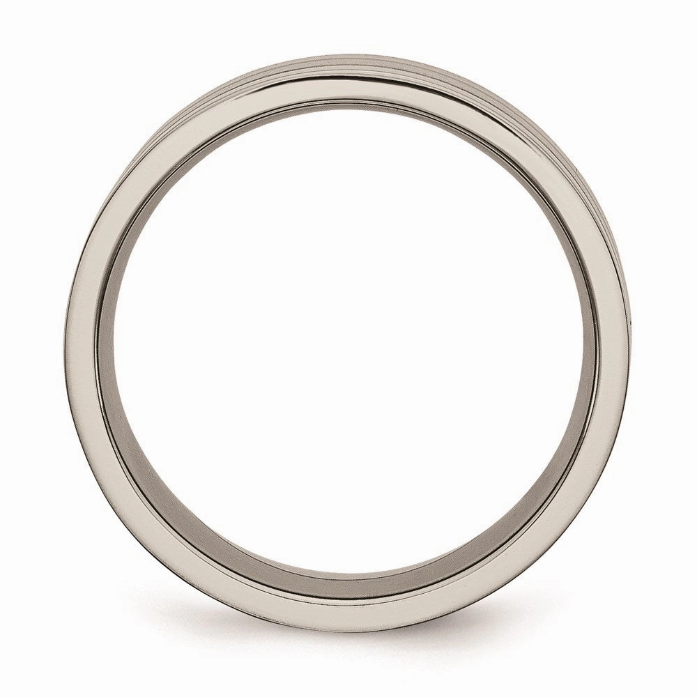 Titanium Grooved 8mm Brushed and Polished Band | TB189