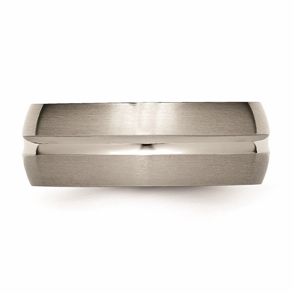 Titanium Grooved 8mm Brushed and Polished Band | TB51