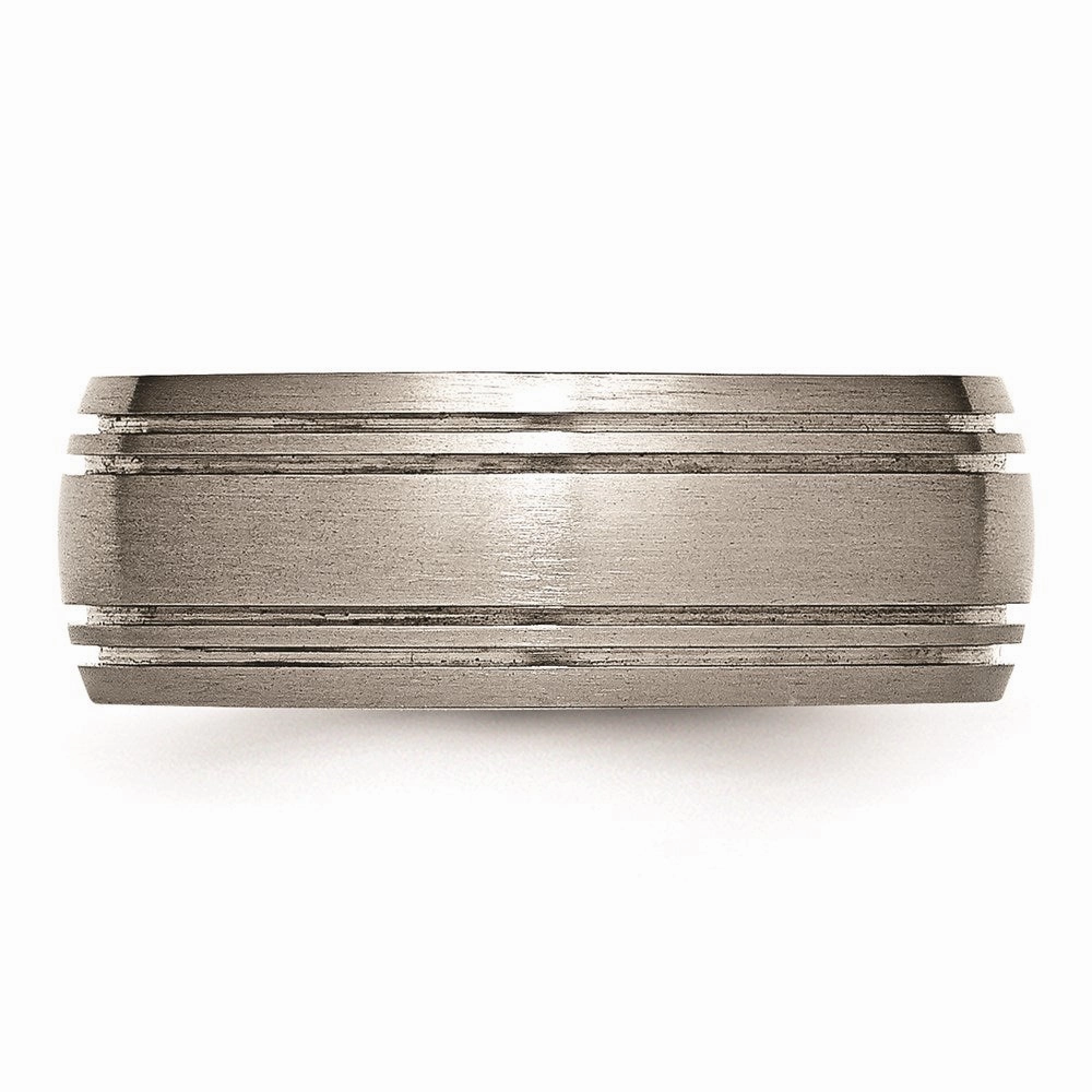 Titanium Grooved 8mm Satin Band | TB121