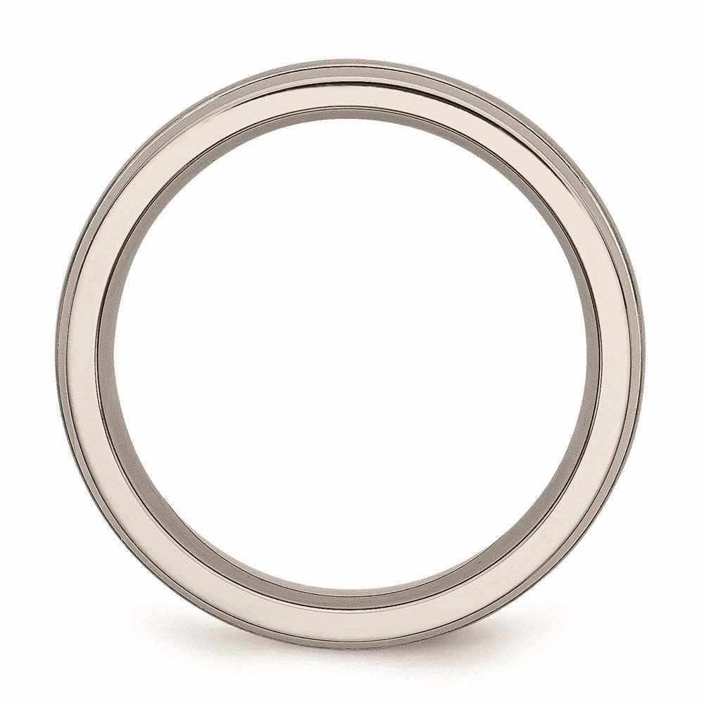 Titanium Grooved Edge 6mm Brushed and Polished Band | TB27