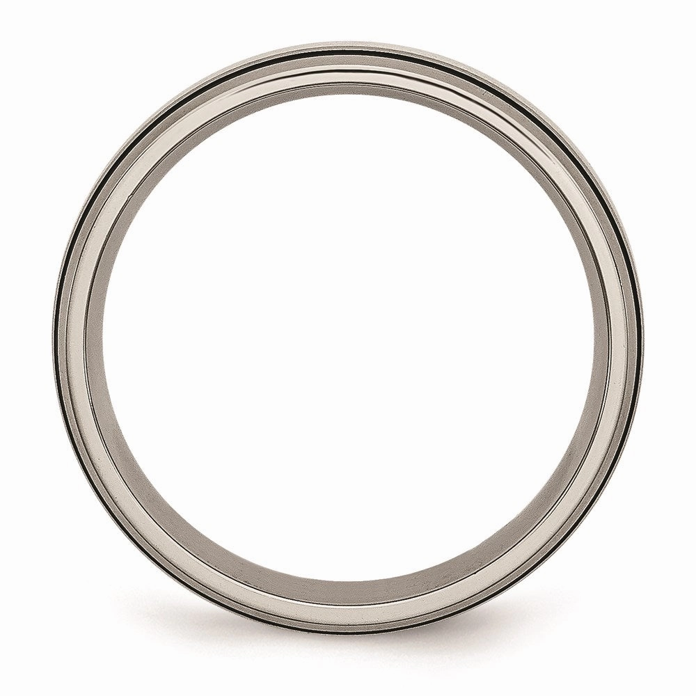 Titanium Grooved Sterling Silver Inlay 6mm Brushed/Polished Band | TB17