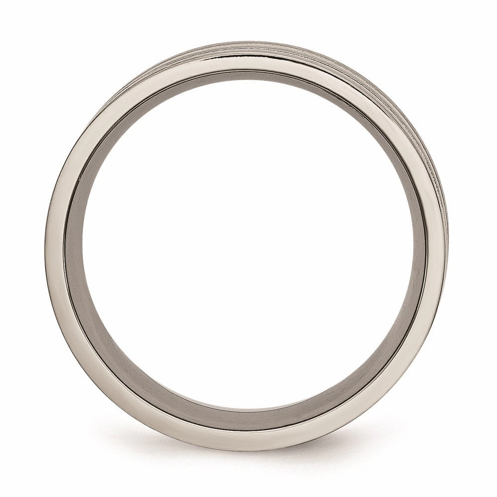 Titanium Grooved Yellow IP-plated 8mm Brushed & Polished Band | TB362
