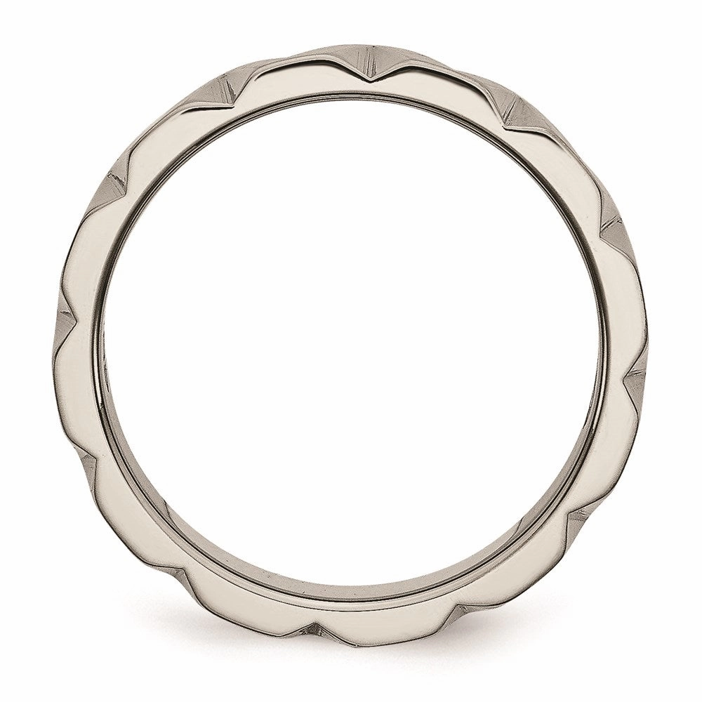 Titanium Notched 6mm Satin & Polished Band | TB327