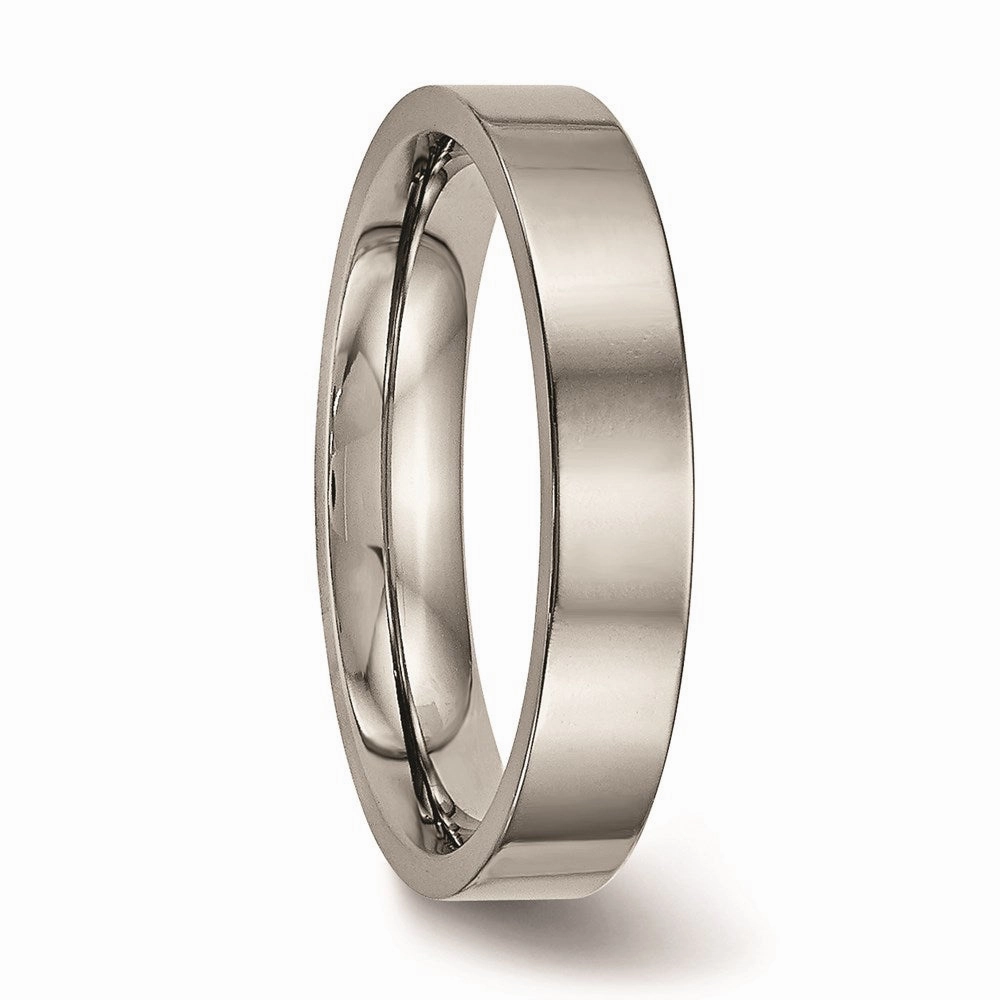 Titanium Polished Flat Comfort Back Ring | TB467