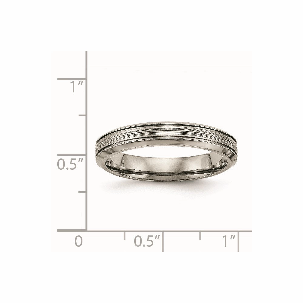 Titanium Polished Grooved Comfort Back Ring | TB469