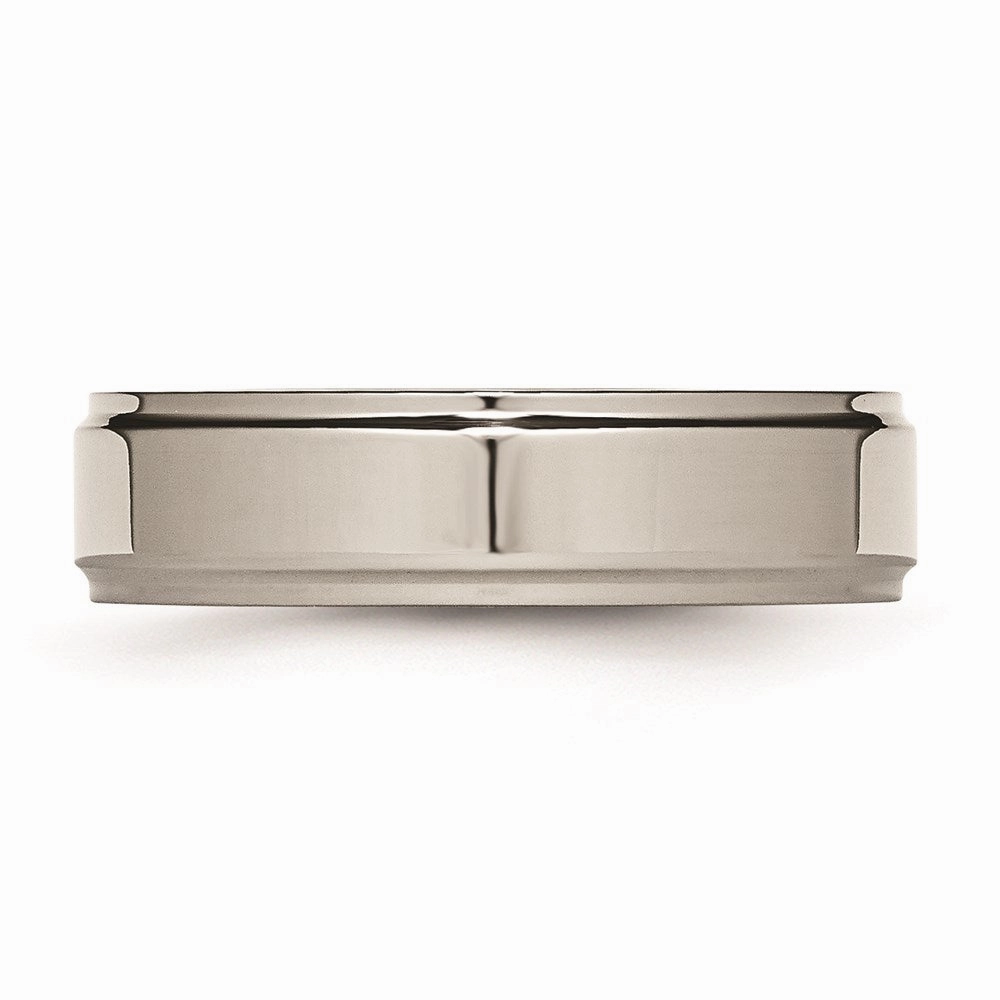 Titanium Ridged Edge 6mm Polished Band | TB34