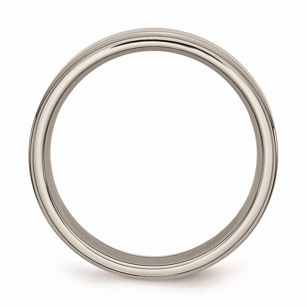 Titanium Ridged Edge 6mm Polished Band | TB34