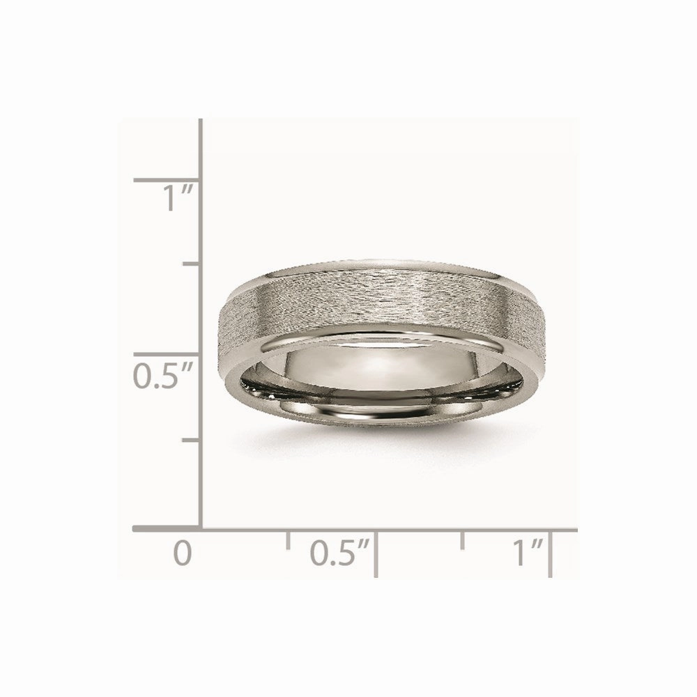 Titanium Ridged Edge 6mm Satin and Polished Band | TB12