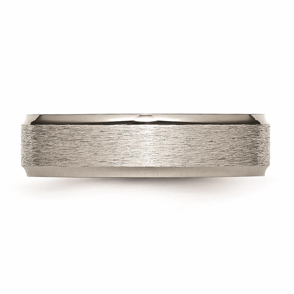 Titanium Ridged Edge 6mm Satin and Polished Band | TB12
