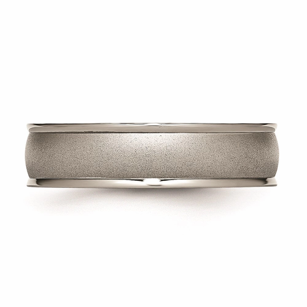 Titanium Ridged Edge 6mm Satin and Polished Band | TB166
