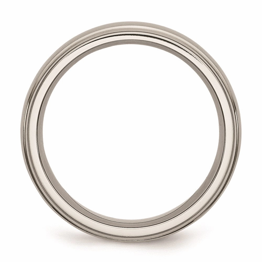 Titanium Ridged Edge 7mm Brushed and Polished Band | TB37