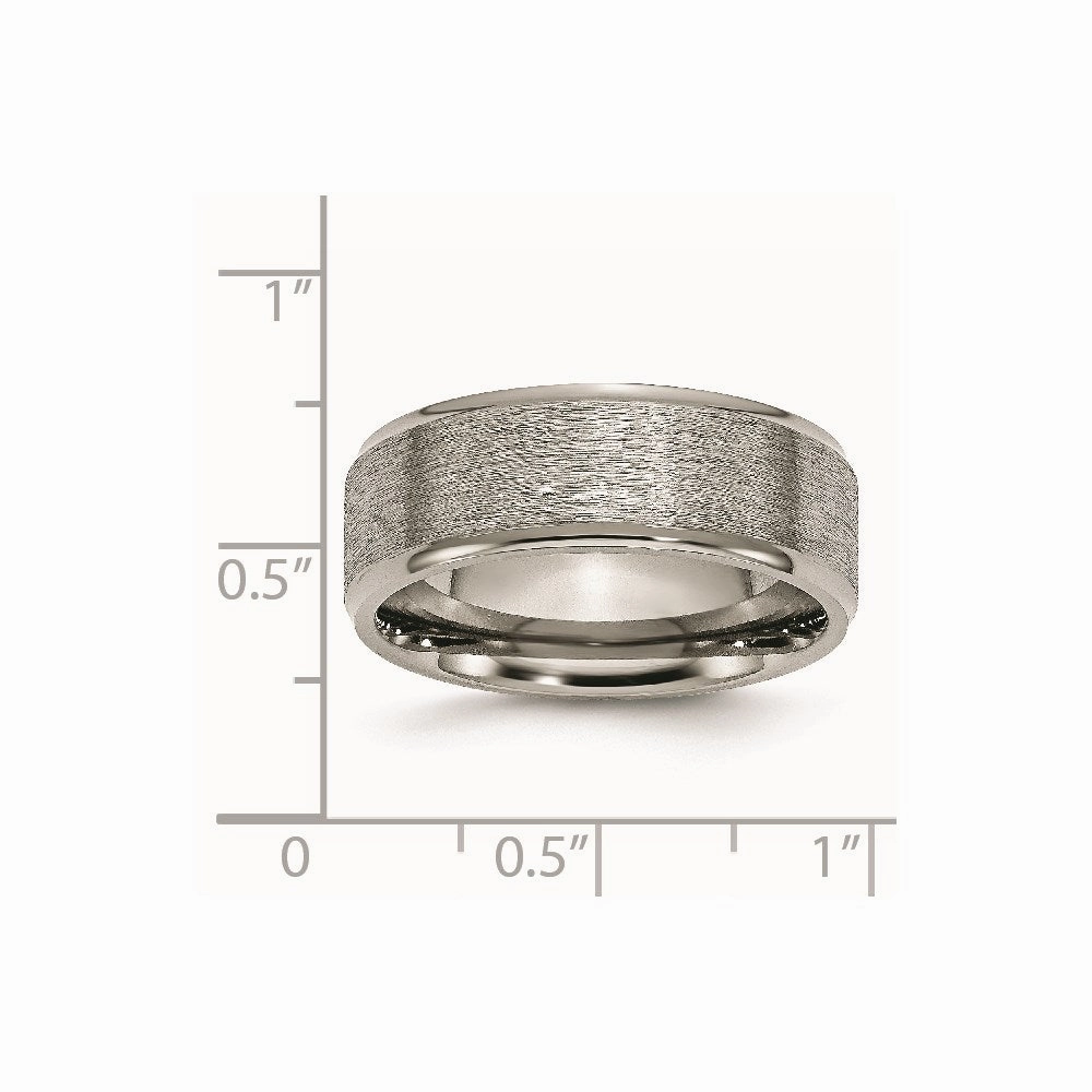 Titanium Ridged Edge 8mm Brushed and Polished Band | TB42
