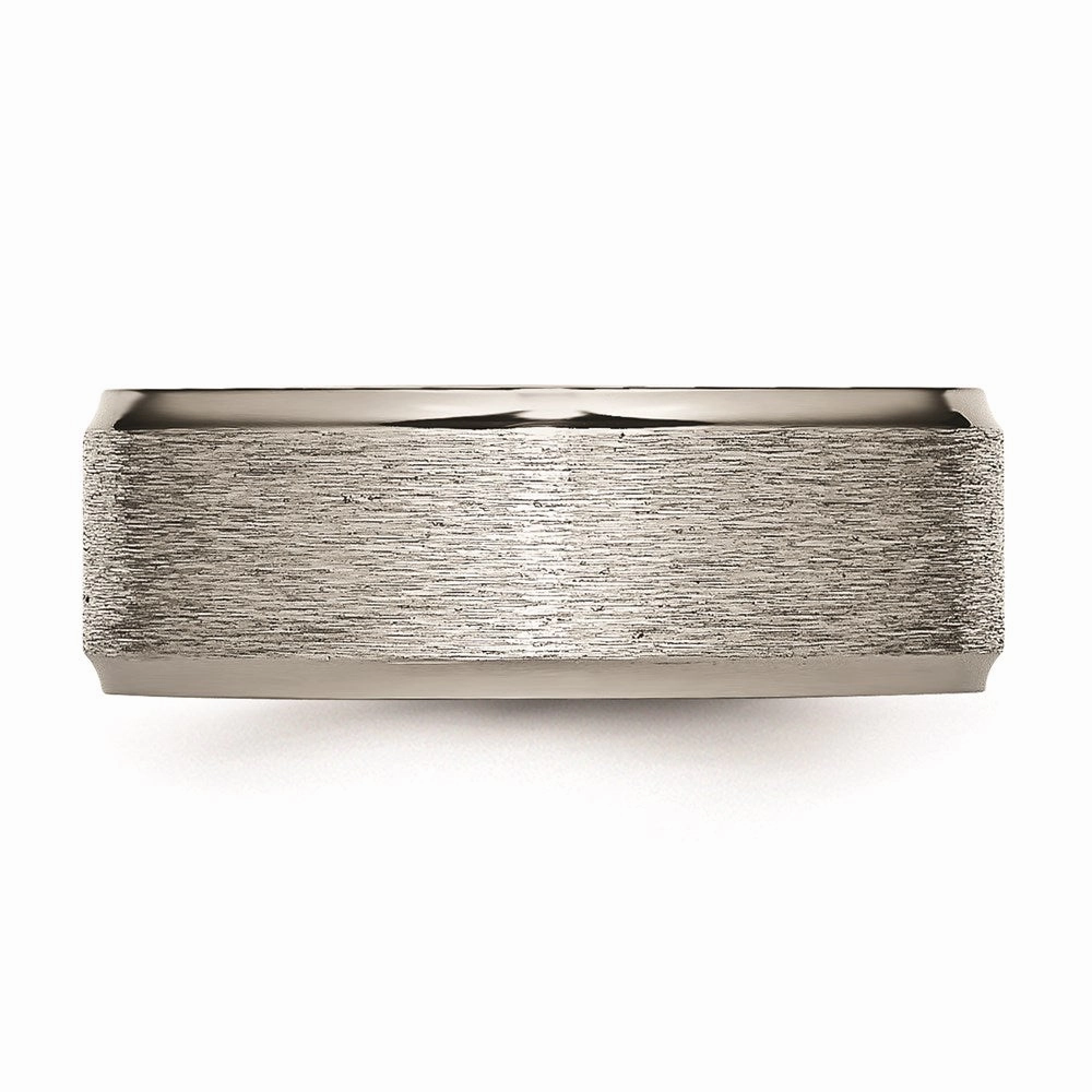 Titanium Ridged Edge 8mm Brushed and Polished Band | TB42
