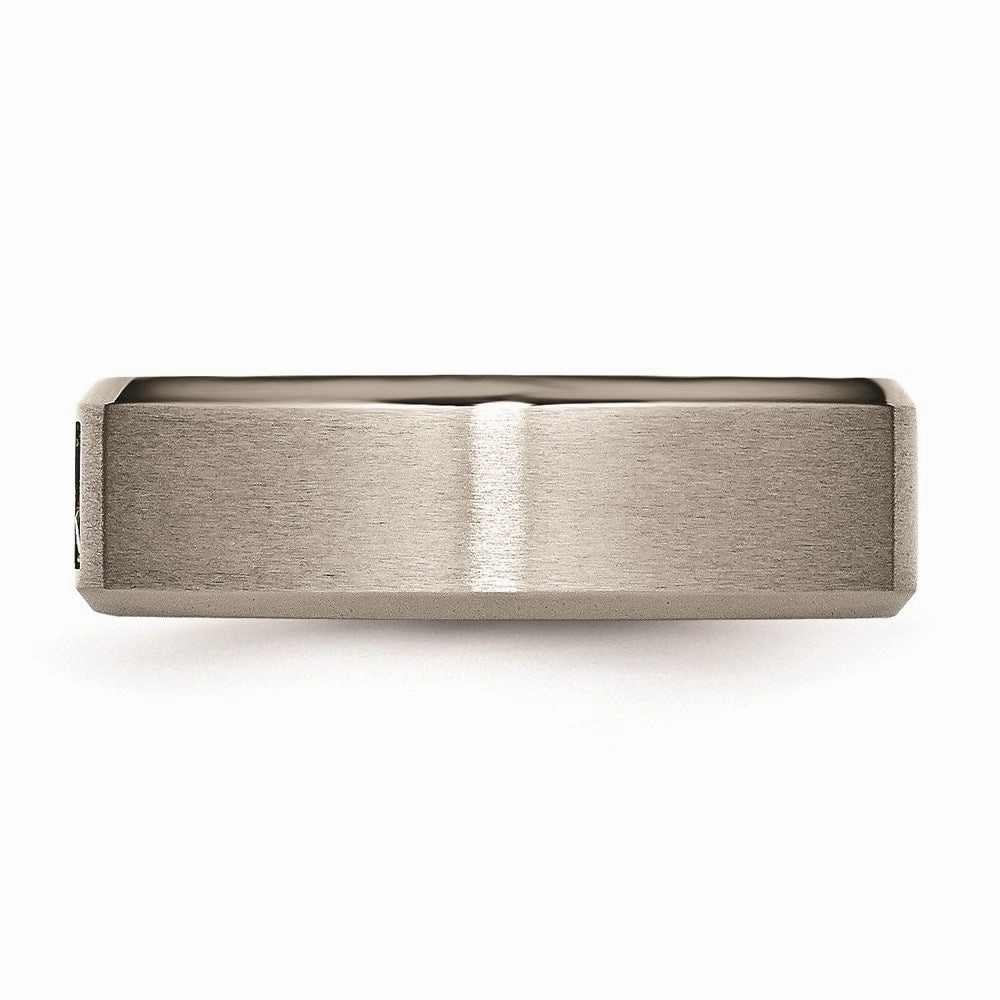 Titanium Satin & Polished with Diamonds 7mm Band | TB262AA