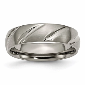 Titanium Swirl Design 6mm Satin Band | TB321